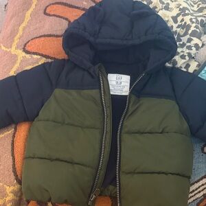 GAP Kids Navy and Olive Puffer Jacket